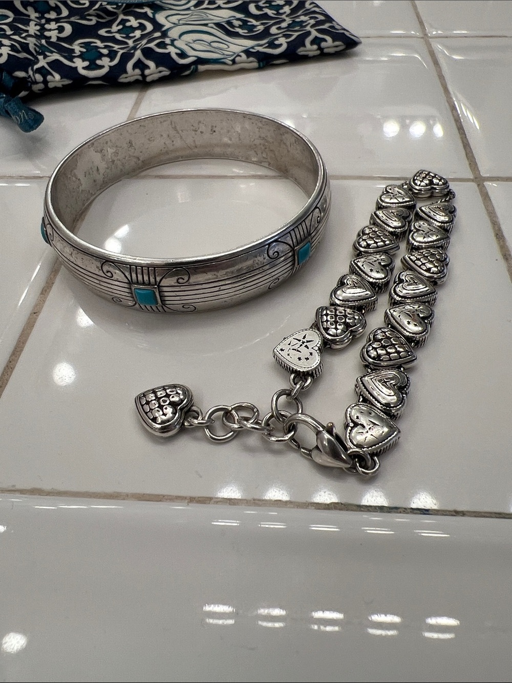 2 beautiful Brighton Silver Tone bracelets